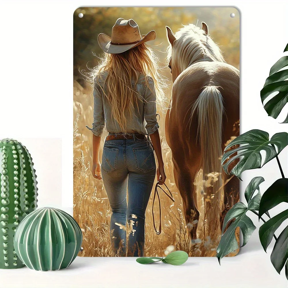 

Металлическая вывеска "Лошадь и ковбой"