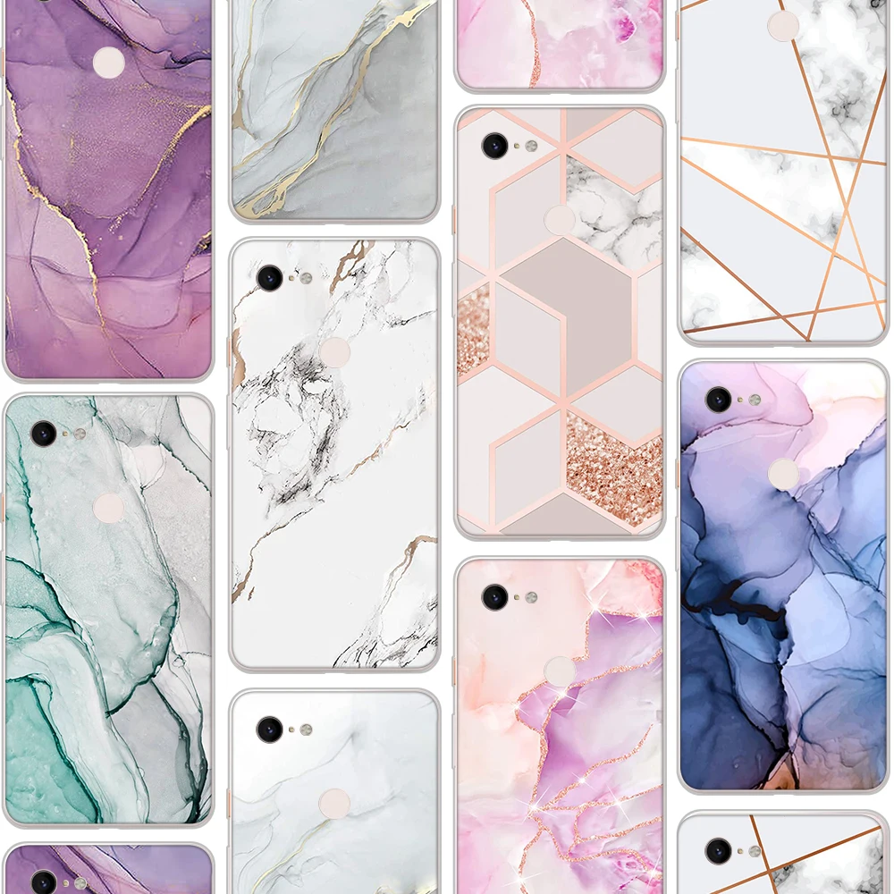 

ciciber fashion Luxury Marble Case for Google Pixel 5 4 3 2 XL Soft Silicone TPU for Google Pixel 4a 3a XL Funda Coque Cover