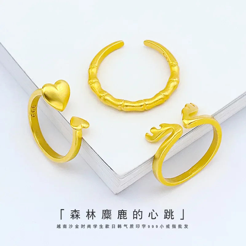 9999 натуральное золото 24K чистые матовые оленьи личные ювелирные изделия для