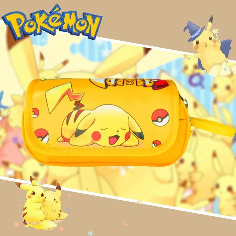 

Pokemon Pikachu Pencil Case Large Capacity Pencil Box Kawaii Anime 3D Pikachu School Pen Bag Stationery Toys Gift for Boys Gift