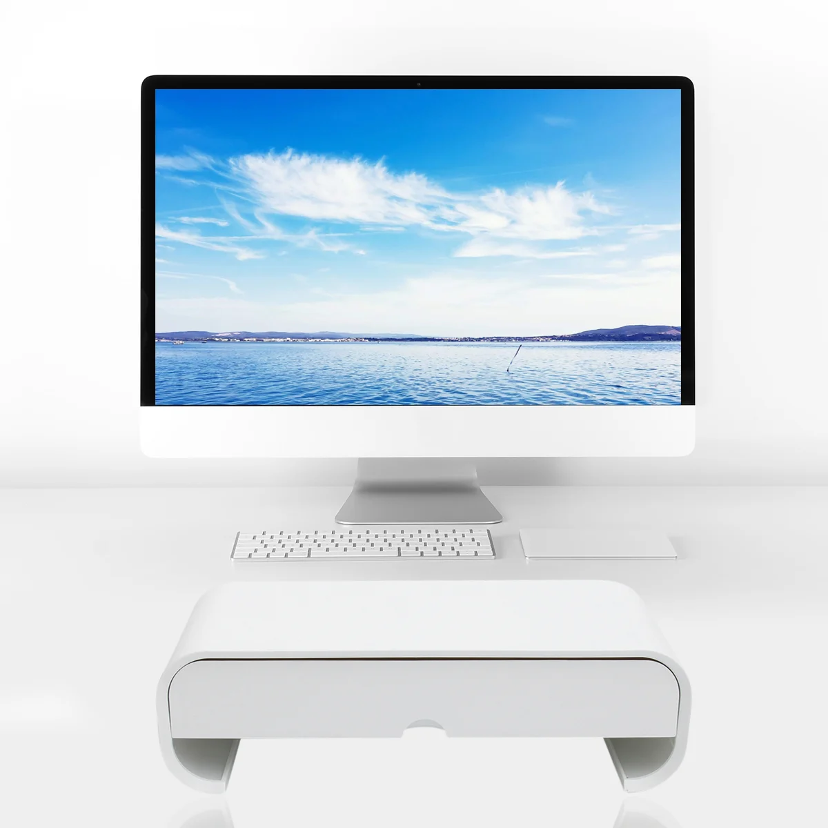 

1pc Computer Stand Desktop Storage Rack PC Stand with Storage Organizer for Home Office )