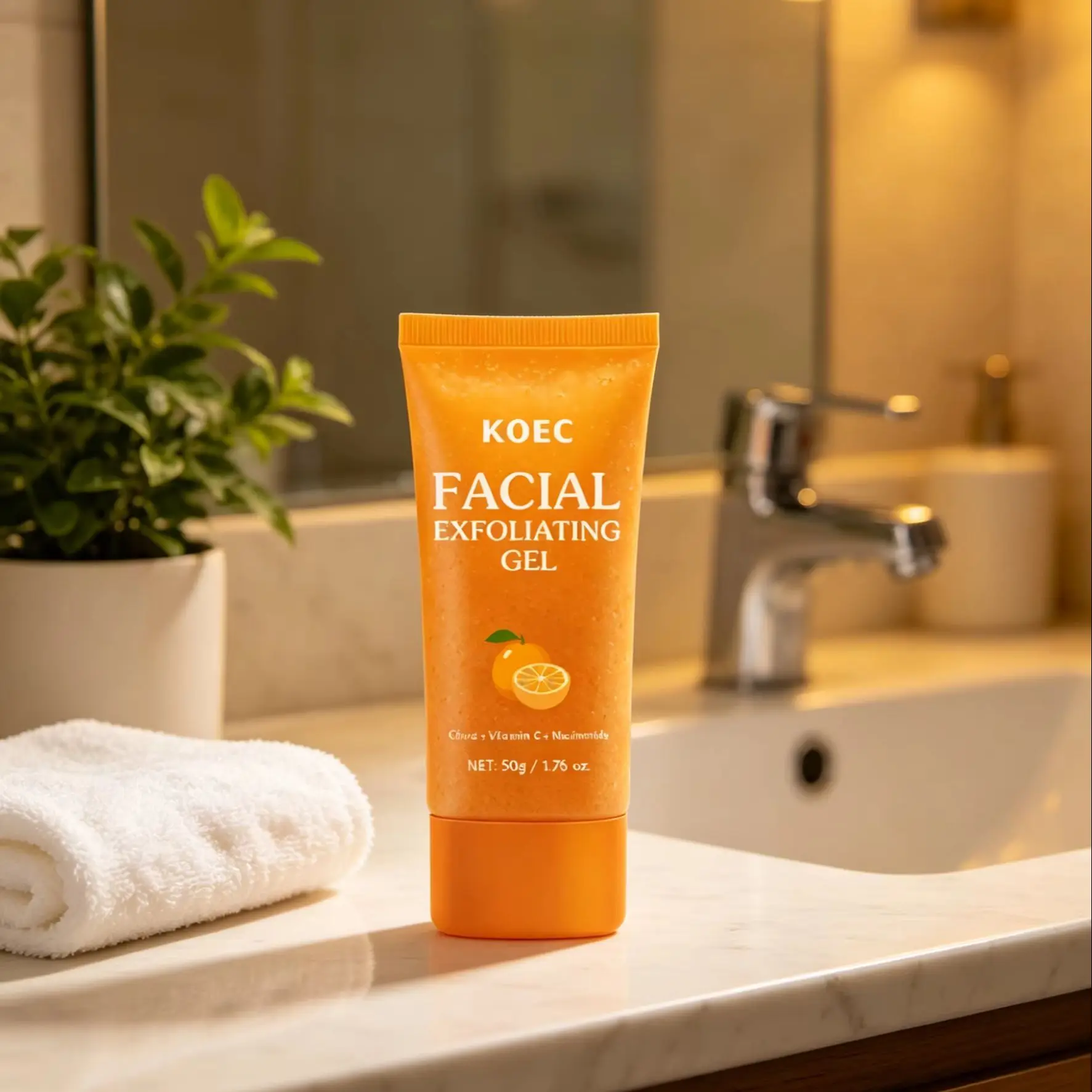 Фото 50 г. Гель для лица KOEC Citrus Vitamin C отшелушивающий, глубоко очищающий, успокаивающий, увлажняющий, нежирный, легкий, с алоэ вера и ниацинамидом №1