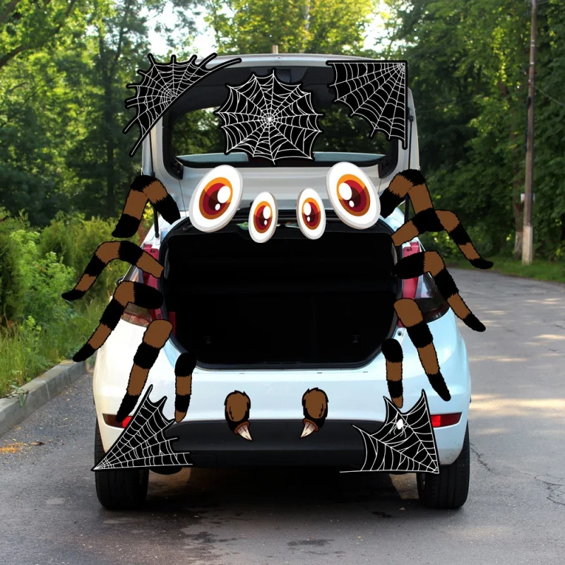 

[Home Decorations] Hw040 2023 New Cross-Border Halloween Horror Atmosphere Garage Stickers Car Trunk Stickers Decoration