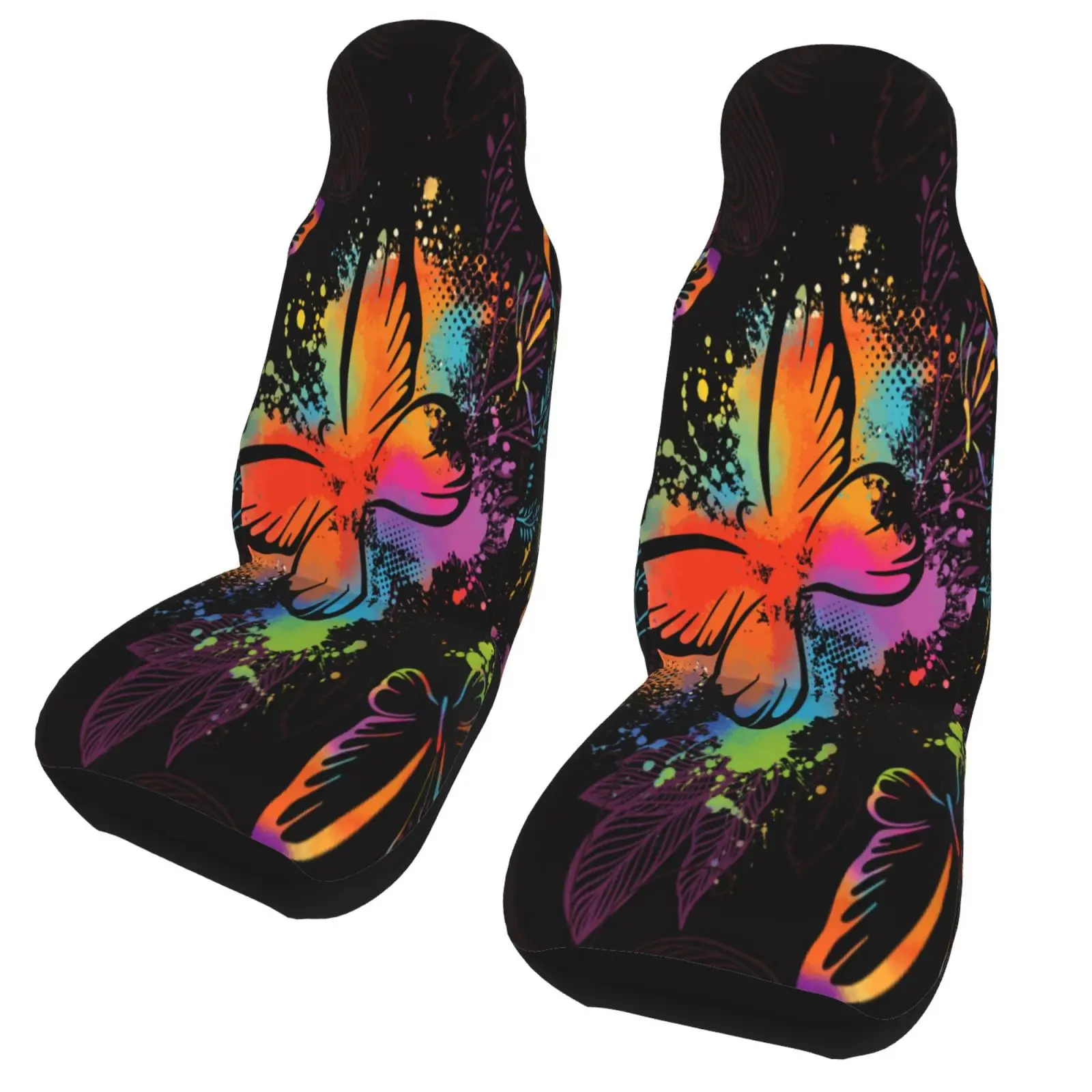 

2pcs 3D Butterfly Seat Covers For cat Universal Front Car and Suv Seat Covers Car Accessory