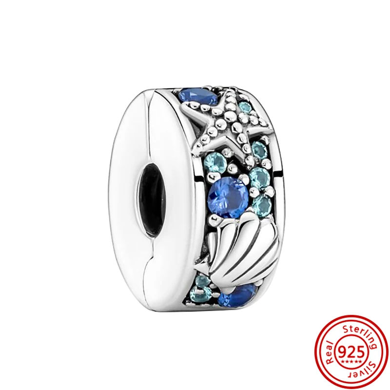 Браслет женский из серебра 925 пробы с голубыми стеклянными бусинами в виде