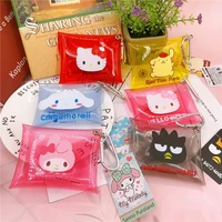 sanrio cartoon jelly wallet card bag kulome big eared dog pvc transparent storage bag key bag can be hung backpack