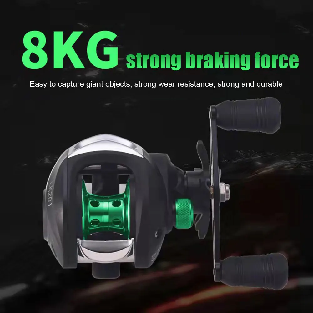 

7.2/1 Gear Ratio Fishing Reel 8kg Max Drag Metal Line Cup Spool Low Profile Baitcasting Wheel Fishing Tackle Accessories