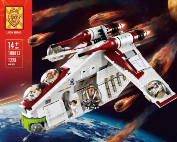 Строительные блоки в наличии Star Planseries Республика дропшиппинг Gunship 75021 кирпичей