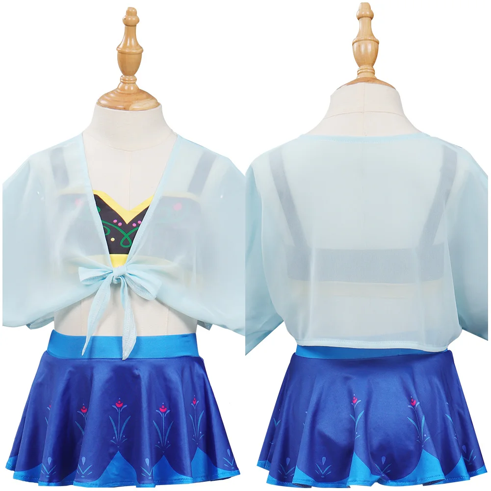 

Kids Children Anna Swimsuit Cosplay Costume Jumpsuit Swimwear Halloween Carnival Suit