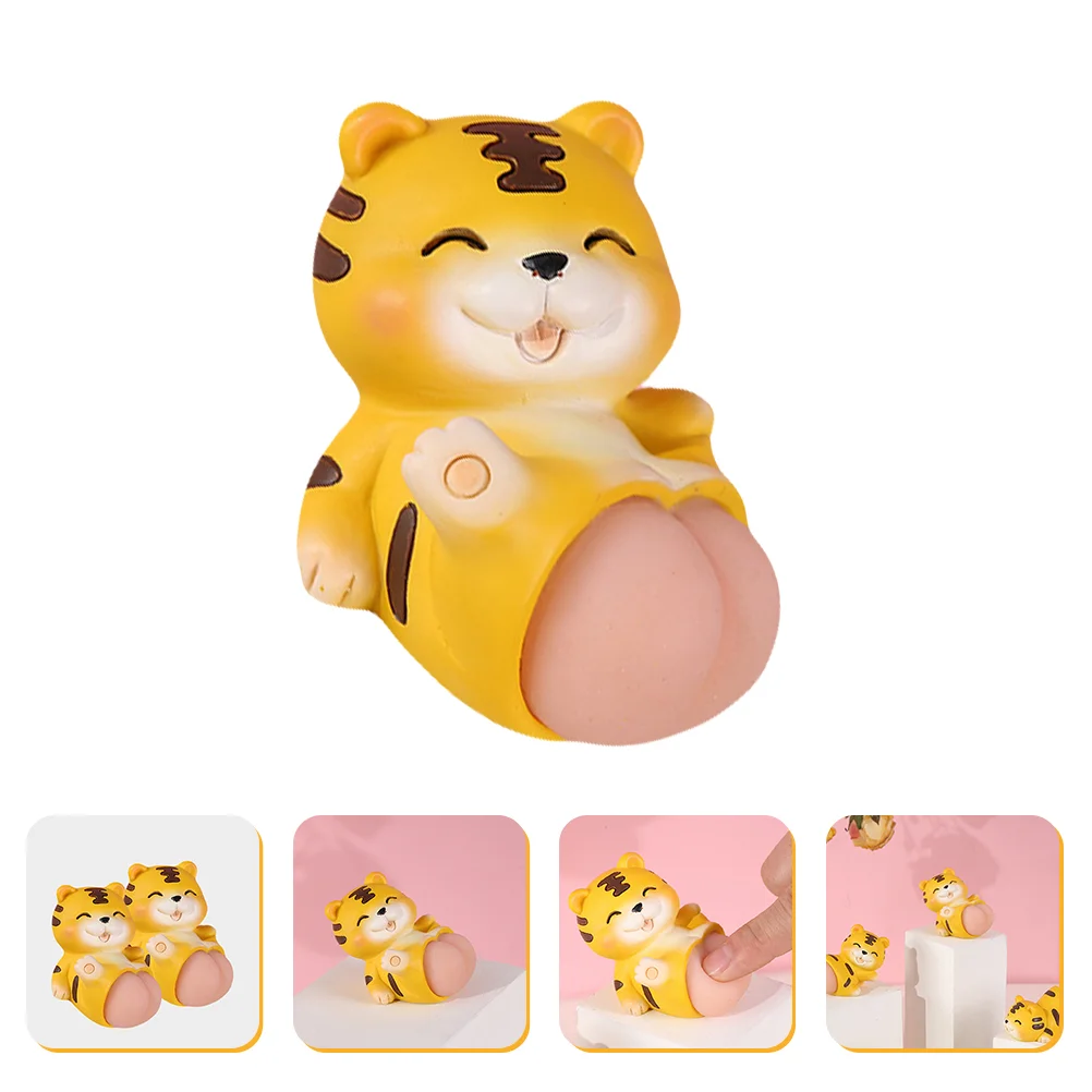 Resin Tiger Sculpture Pressure Relief Playthings Squeeze Toys Tiger Figurines Gift
