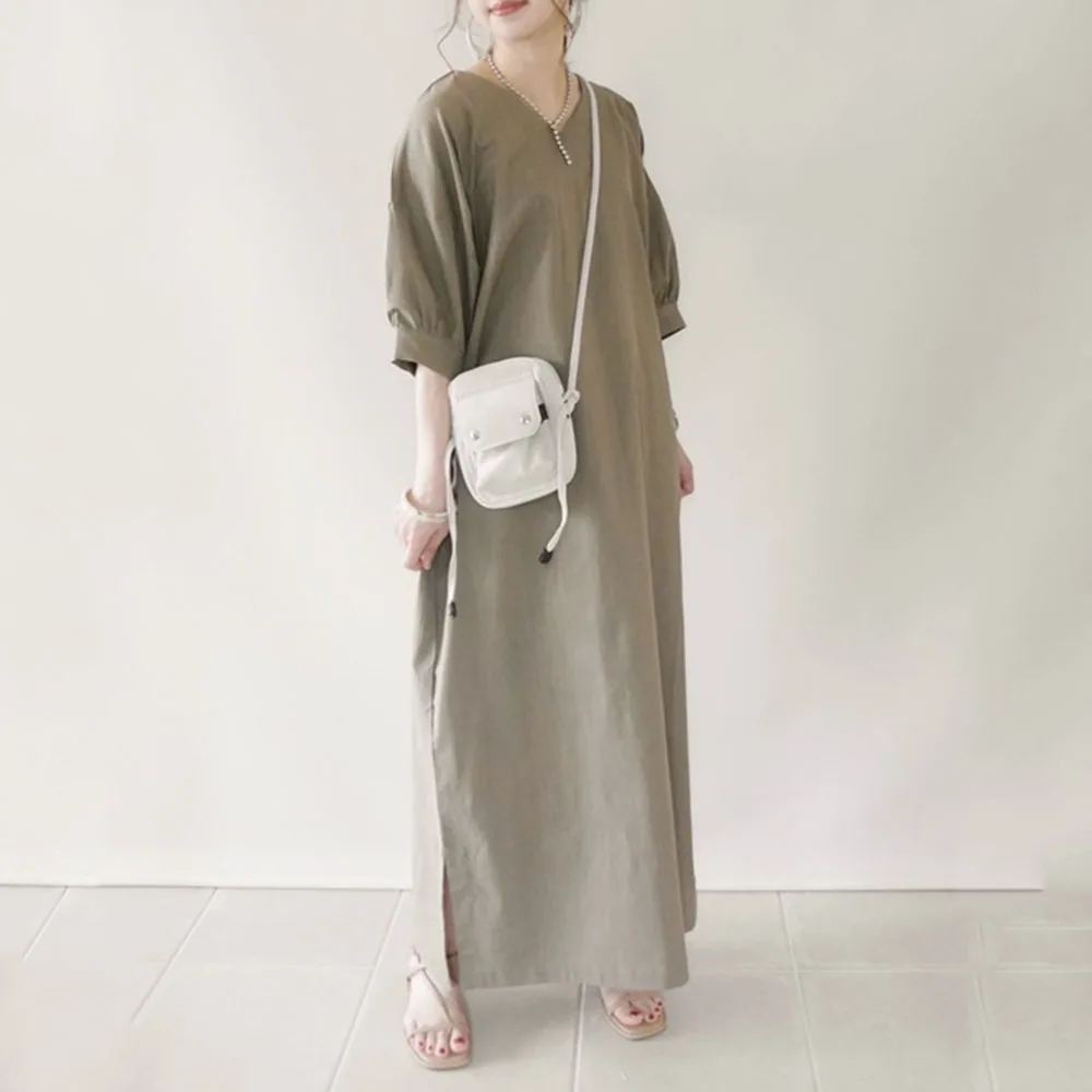 

Dress Korean Women 2021 Summer New Korean Younger Loose One Size Stripe Solid Streetwear Long Shirt Dress For Women