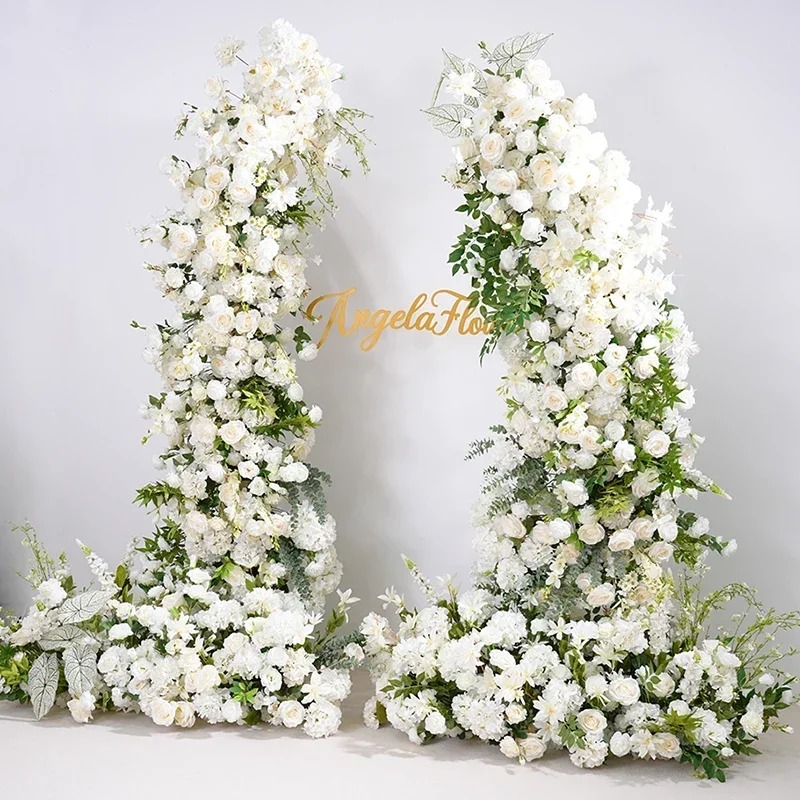Weiße Series Rose Grün Blumenreihe Hintergrund Horn Bogen Dekor Zubehör боденовое оформление