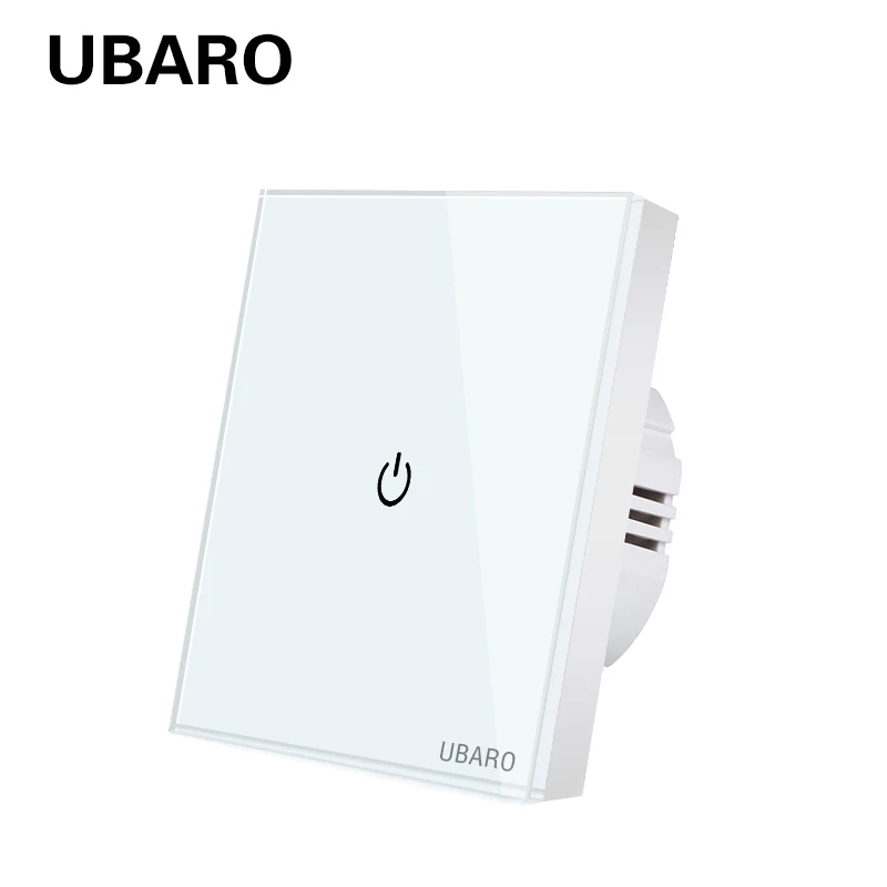 

UBARO Стандарт ЕС 3-бандовый настенный сенсорный переключатель 220 В Синяя светодиодная подсветка Вкл. Выкл. Датчик прерывателя питания для обустройства дома