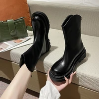 high boots womens shoes womens 2022 winter furry black round toe over knee rubber martin boots womens platform shoes