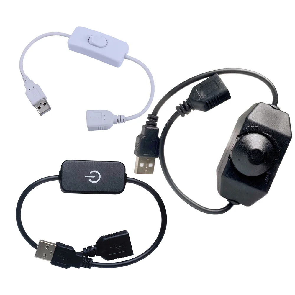 

USB Cable Switch 28cm USB A Male to A Female Extension Extender Black Cable With ON OFF Switch,USB 5V Touch/Knob Dimmer Switch