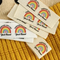 twill folding labels logo labels sew accessori ribbon label custom fabric label labels for clothes rainbow tagsxw3513