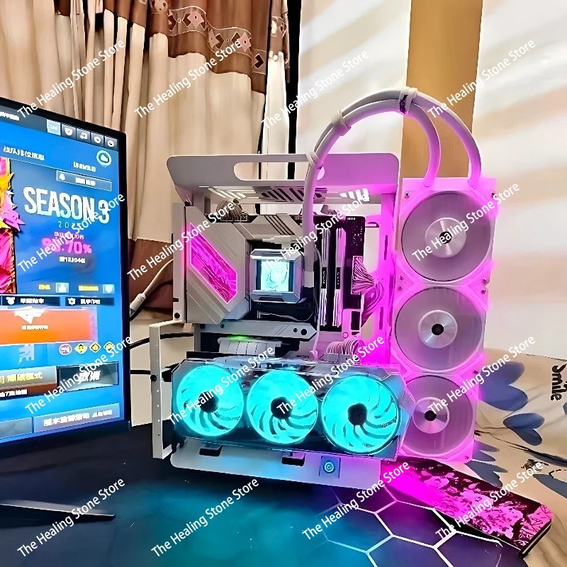 Открытый корпус для ПК ATXMATX, настольный, для ITX, с вертикальным подключением видеокарты, DIY, малый форм-фактор (art.: 3920d8a9ff055) - 3920d8a9ff055