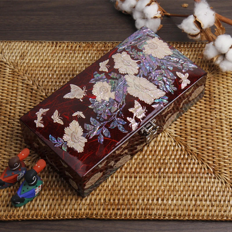 Жемчужная Лакированная Шкатулка для ювелирных изделий декоративная шкатулка