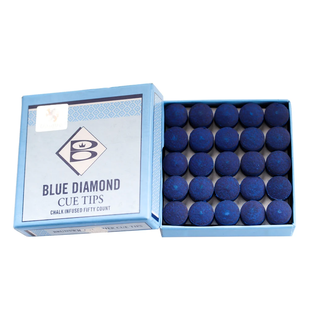 Original Brunswick Tips Blue Diamond Pool Cue Snooker Cue Tips 10mm 11mm 50pcs Medium Tip Professional Billiards Accessories