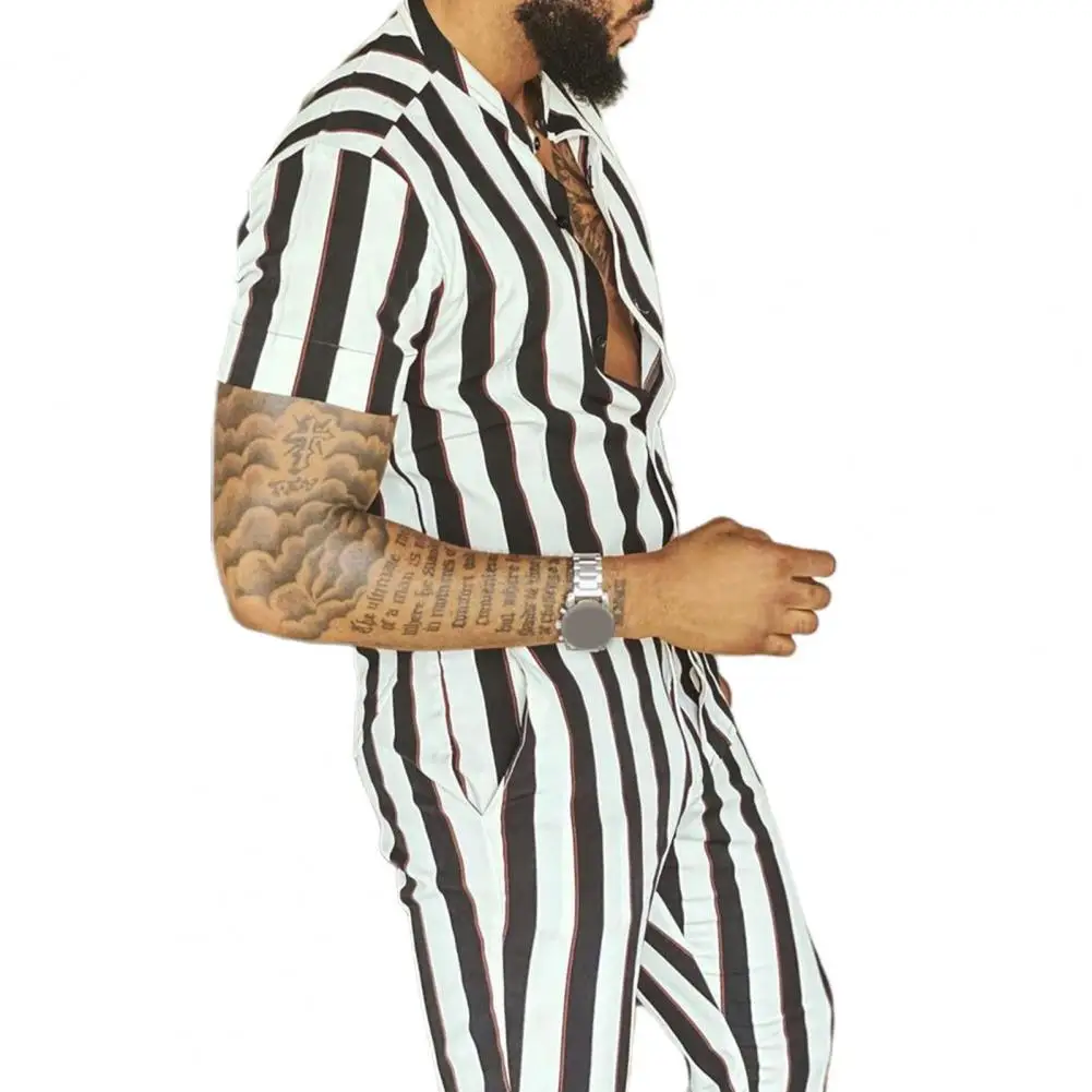 

2 Pcs/Set Men Tracksuit Set Contrast Color Stand Collar Single-breasted Soft Men Top Set Men Casual Suits for Street Daily Wear