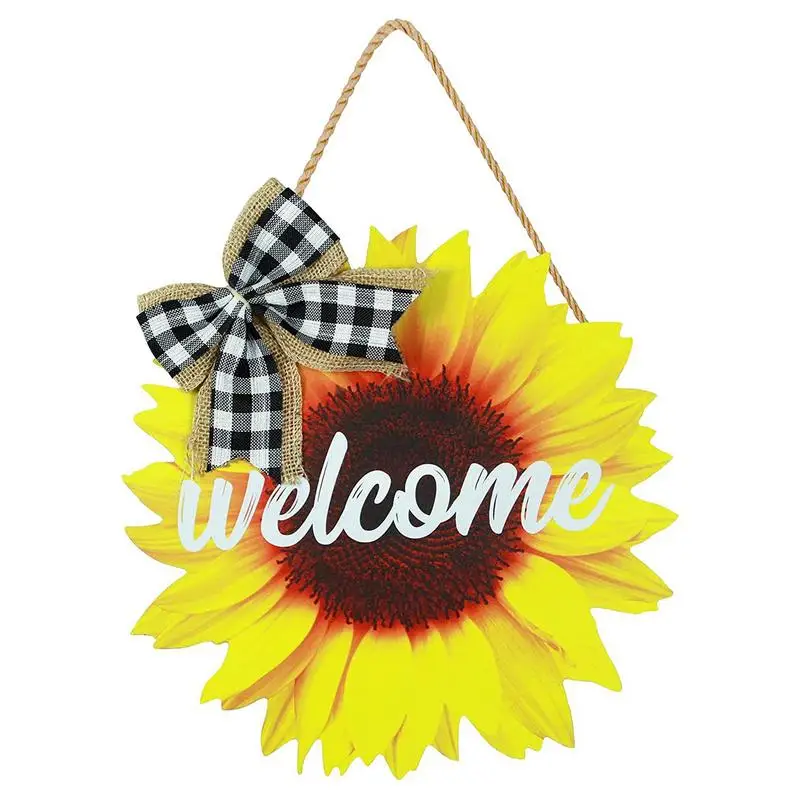 

Sunflower Welcome Sign Round Wood Signs Front Door Porch Wooden Plaque Sunflower Garden Home Farmhouse Shop Decoration