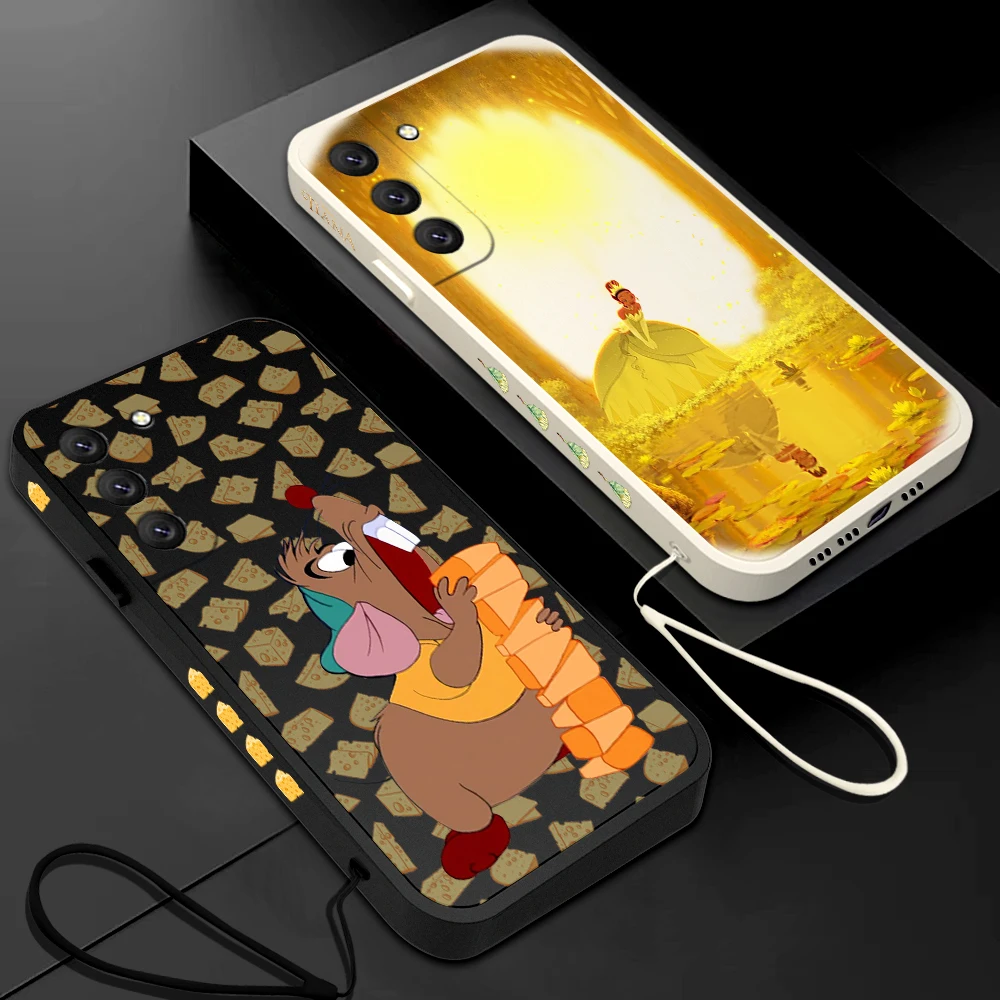 

Disney Princess Tiana Phone Case For Samsung Galaxy S23 S22 S21 S20 Ultra Plus FE S10 4G S9 S10E Note 20 Plus With Lanyard Cover