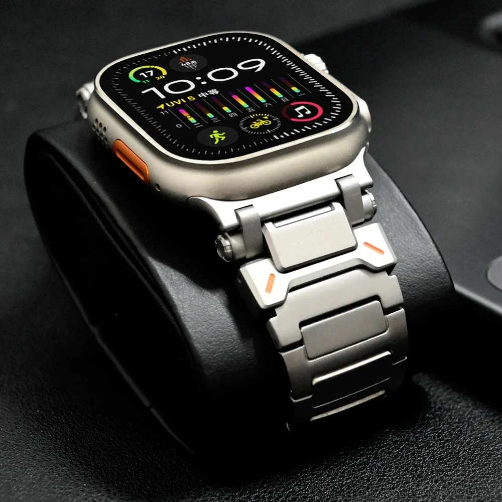 Титановый ремешок для Apple Watch Ultra браслет iWatch Series 10 9 8 7 6 5 Se 44 мм 45 46 роскошный