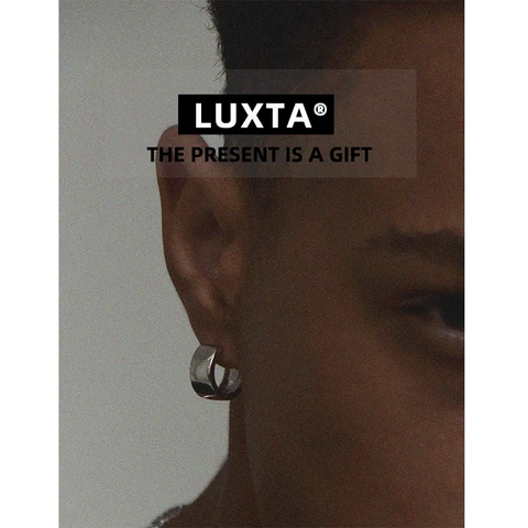Широкие серьги-кольца LUXTA Huggie, крупная форма в S925 Стерлинговое Серебро, Позолоченные Серьги Для Пирсинга Ушей, ювелирные изделия в стиле хип-хоп
