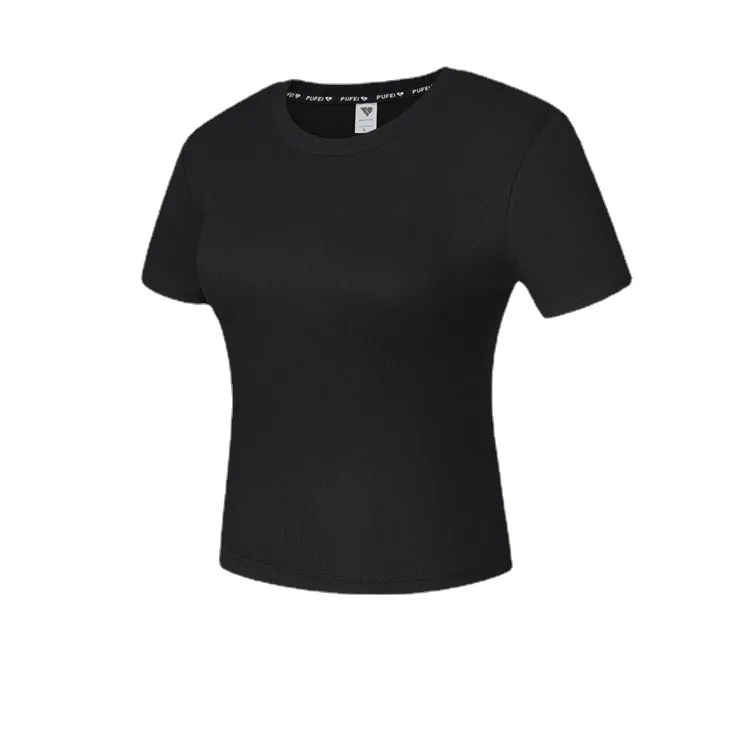 

2022 уличная женская вязаная спортивная футболка из вискозы с открытым пупком, одежда для йоги, Спортивная повседневная футболка