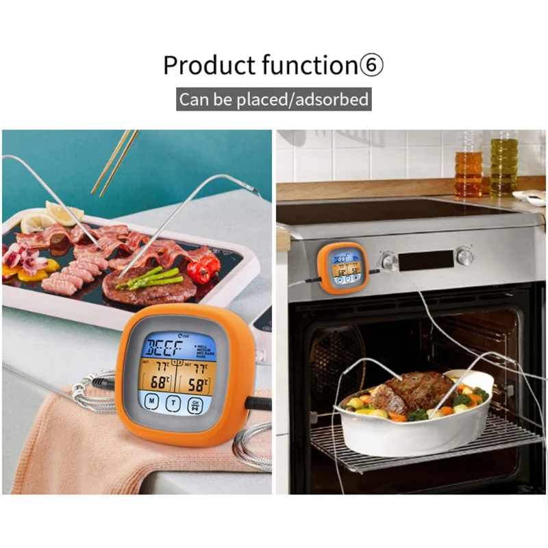 

Digital Thermometer with 2 Probes for Cooking Oven BBQ Grill Kitchen Food Dropship