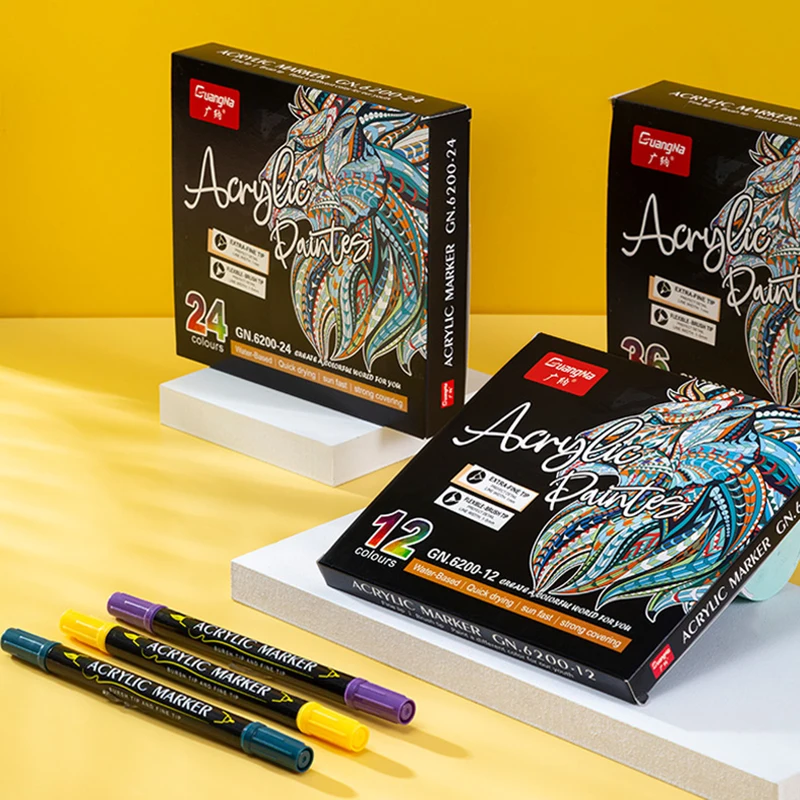 12/24/36/48 цветов акриловая краска маркер ручка 2-3 мм Morandi акриловый для рок