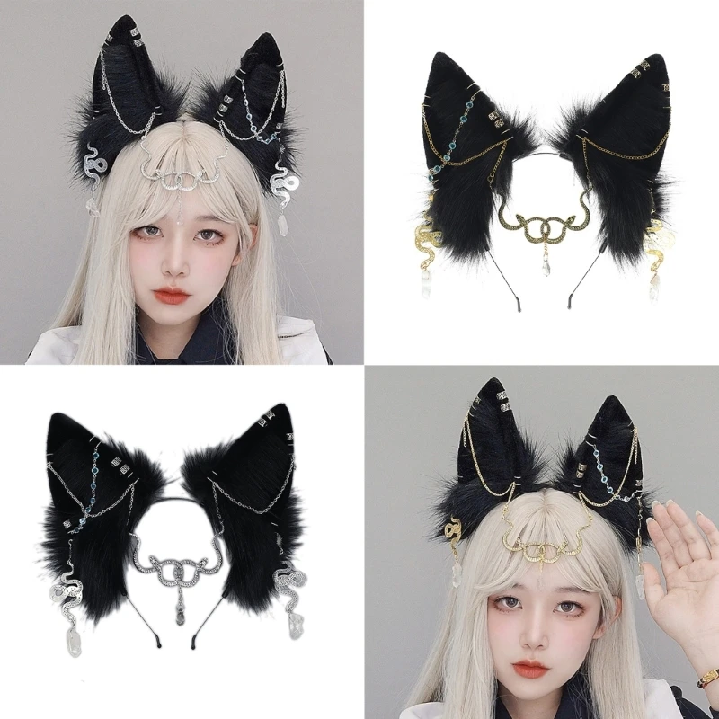 

Ear Headband with Snake Masquerade Halloween Cosplay Party Costume