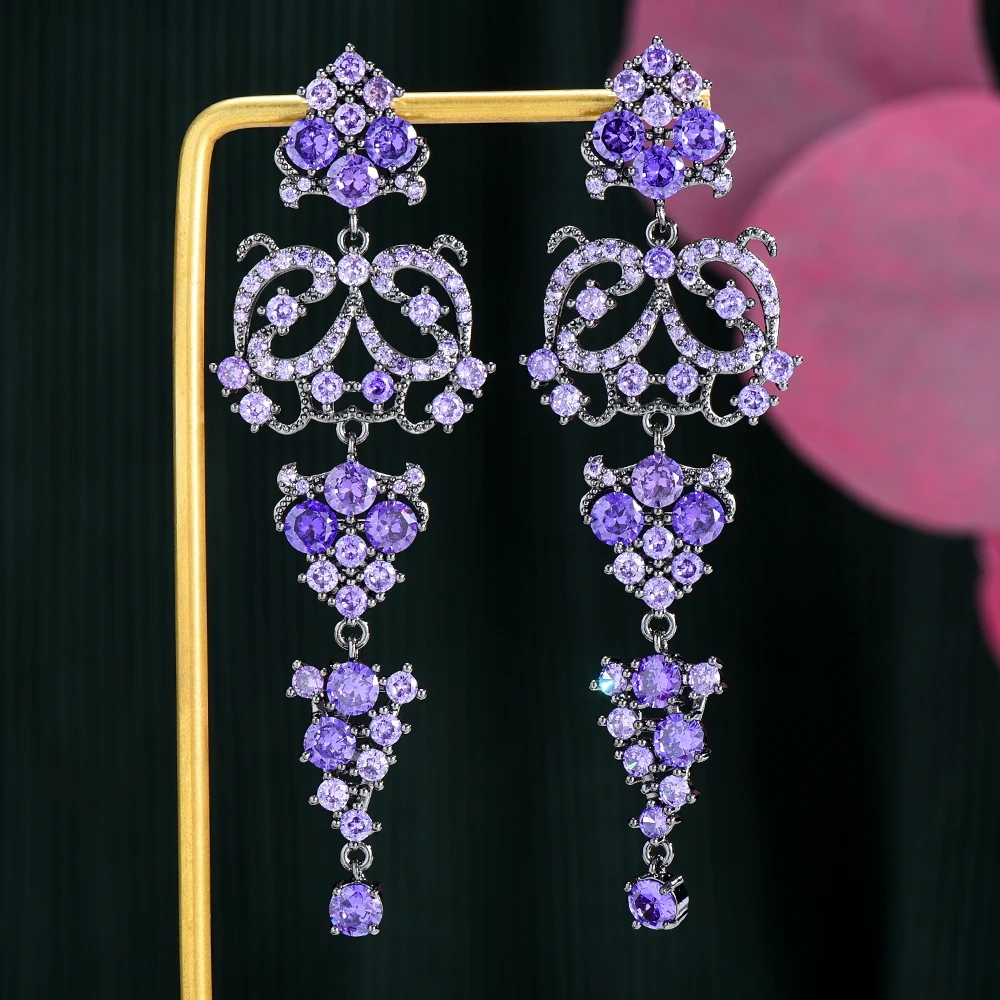 

Jimbora Shiny CZ Orange Pendant Earrings For Women Wedding Bridal Jewelry Trendy Noble High Quality 2022 Ins Hot New Original