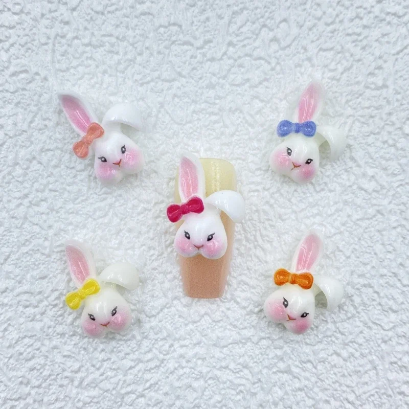 30/60 шт. мини галстук-бабочка кролик дизайн ногтей плоская задняя полимерная