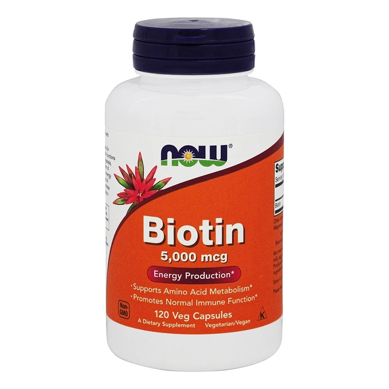 

Free shipping Biotin 5,000 mcg Energy Production Supports Amino Acid Metabolism Promotes Normal Lmmune Function 120 Veg Capsules