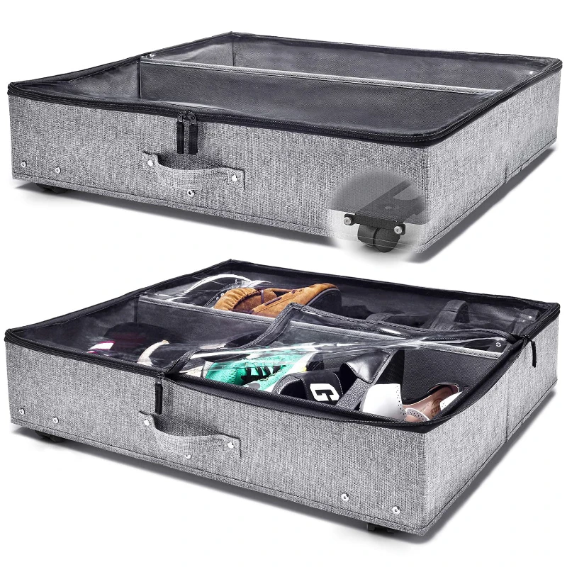 

Underbed Storage Containers, Grey, Fabric, 1 Tier