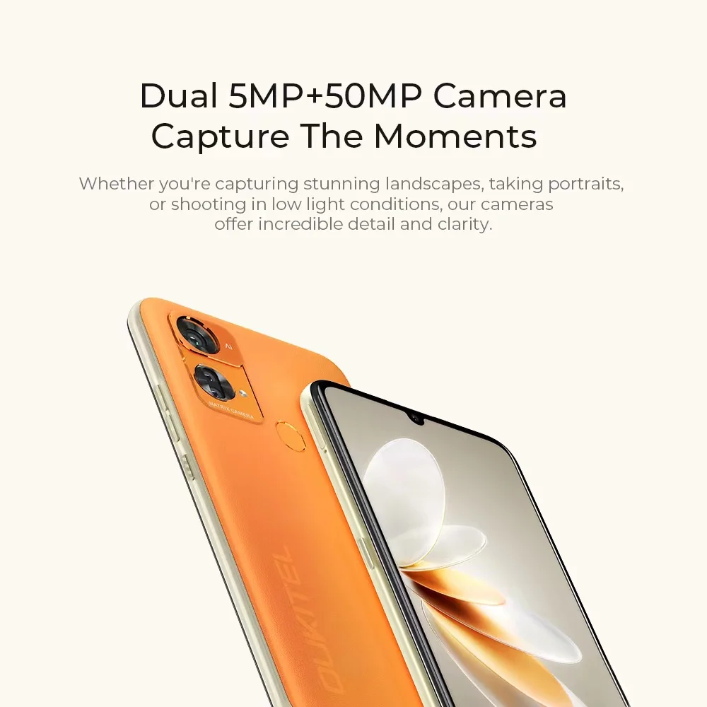 OUKITEL C33 Android 13 Smartphones Octa Core 8GB RAM+256GB ROM 6.8Inch HD Screen Mobile Phone 50MP Camera 5150mAh Battery Phone