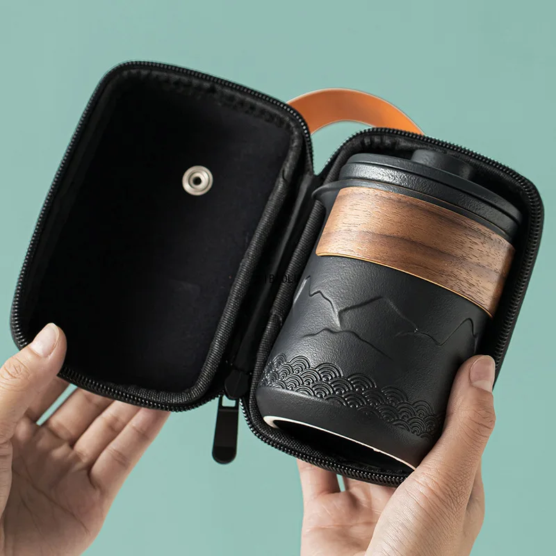 

Kuai Ke Cup Travel Tea Set Carrying Bag Kung Fu Tea Cup Single One Pot Four Cup Outdoor Teapot Small Set Cup Set
