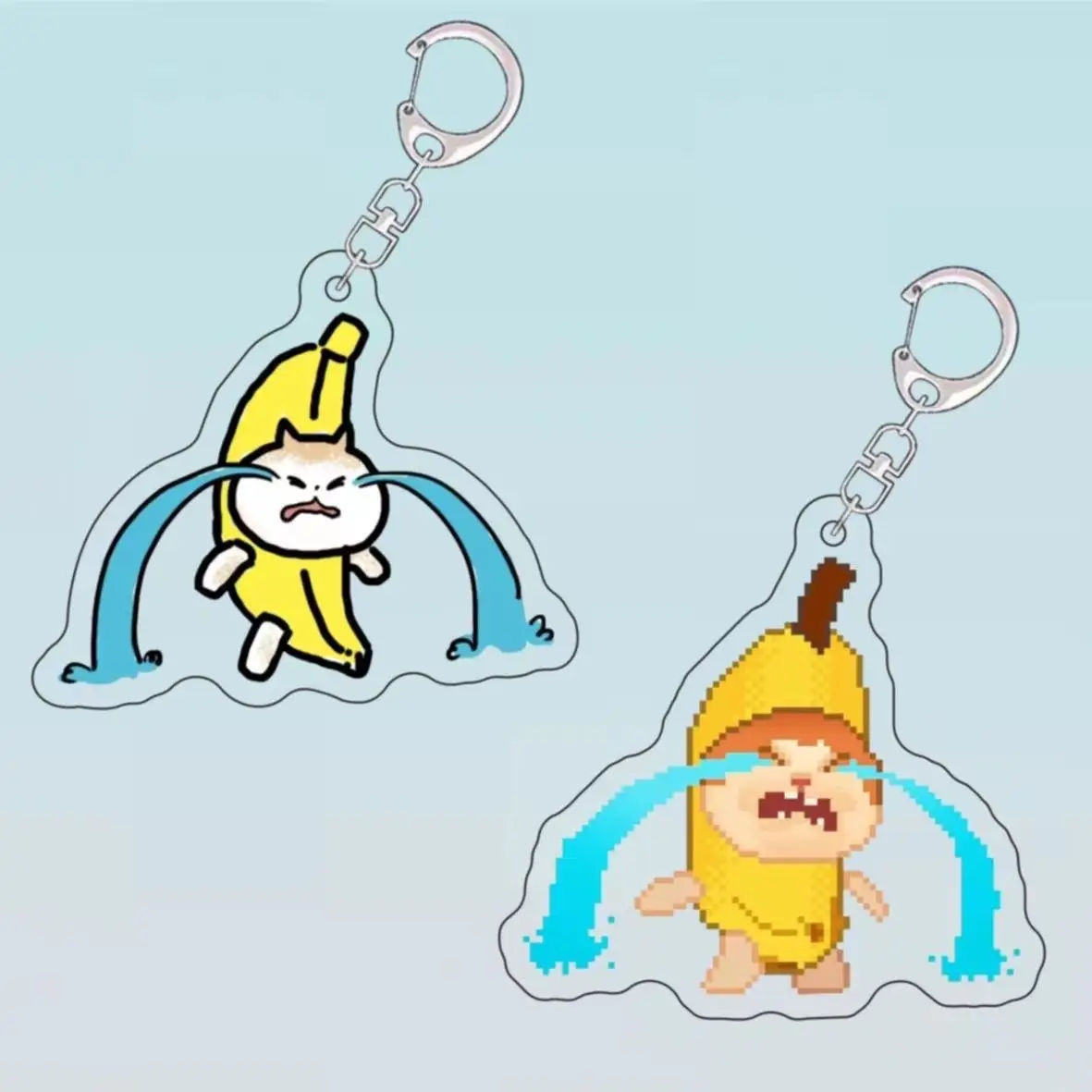

Food Cat Head Banana Cat Facial Expression Bag Keychain Happy Cat Spoof Fun Cartoon Cute School Bag Pendant Cat Memes Friend Gif