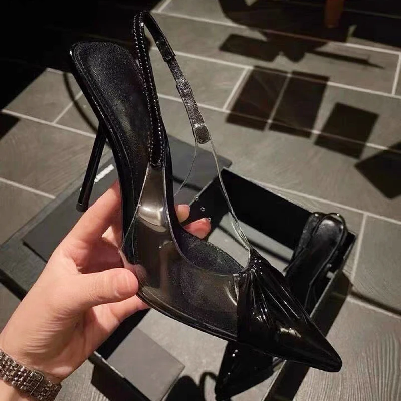 Женские туфли на очень высоком каблуке привлекательные сандалии с острым носком