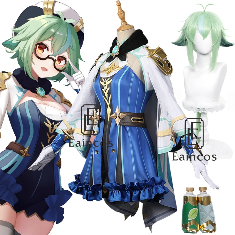 

Game Genshin Impact Sucrose Cosplay Halloween Carnival Costume Uniform Dress Girls Outfit Full Set