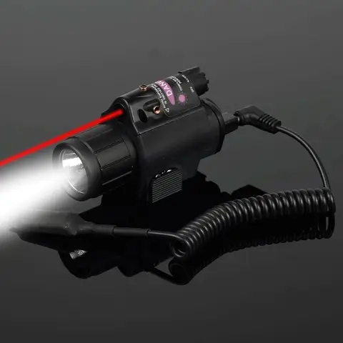 Тактический фонарь для оружия Glock 17 19 / 20 мм, лазерный прицел с красной точкой и дистанционным переключателем