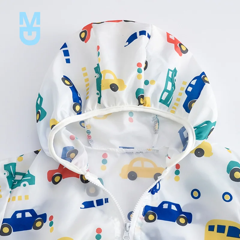 

New 2022Summer children's wearcartoons sun protection clothing boys girls pure cotton Anti-UV jacket Beach Zipper Clothes