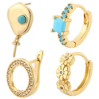 geometric earrings for women gold color paired womans earrings pave zircon trendy piercing earring new korean fashion jewelry
