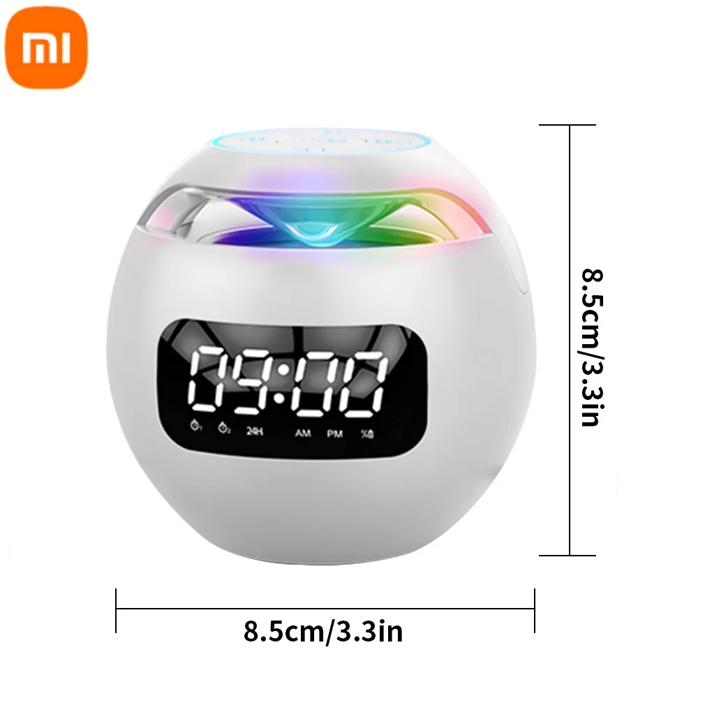 

xiaomi Bluetooth-compatible 5.0 Speaker with LED Digital Alarm Clock Music Player Wireless Ball Shape Clock Speaker