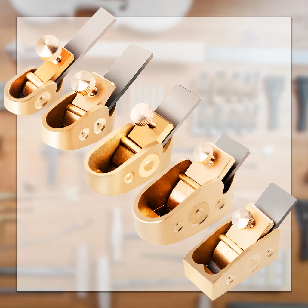 LOMMI Violin Plane Set 5pcs Finger Plane Cutter 8-16mm Blade Width For DIY Violin Viola Cello Wooden Instrument Gold-plated