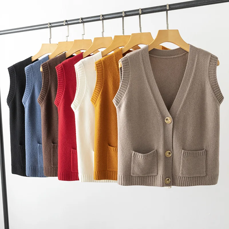 Осенне-зимний плотный Повседневный Кардиган masigoch из 100% мериносовой шерсти жилет