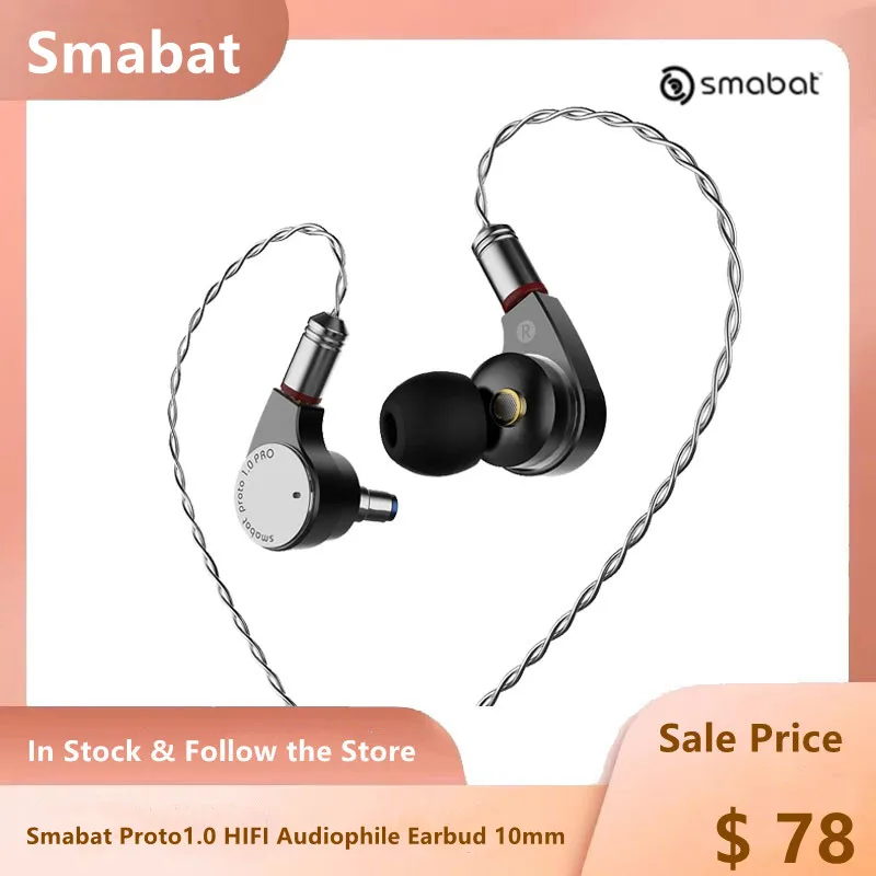 

Smabat Proto1.0 HIFI Audiophile Earbud 10mm Drive Unit Manual Tuning Earbud Replace Damping and Drive Module Headset Music IEM