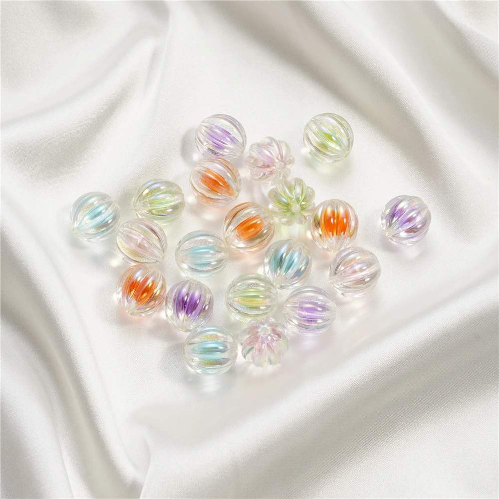 

10Pcs/lot 16mm Acrylic AB Color Pumpkin Beads Spacer Beads For Bracelet Necklace DIYJewelry Making Supplies Accessories