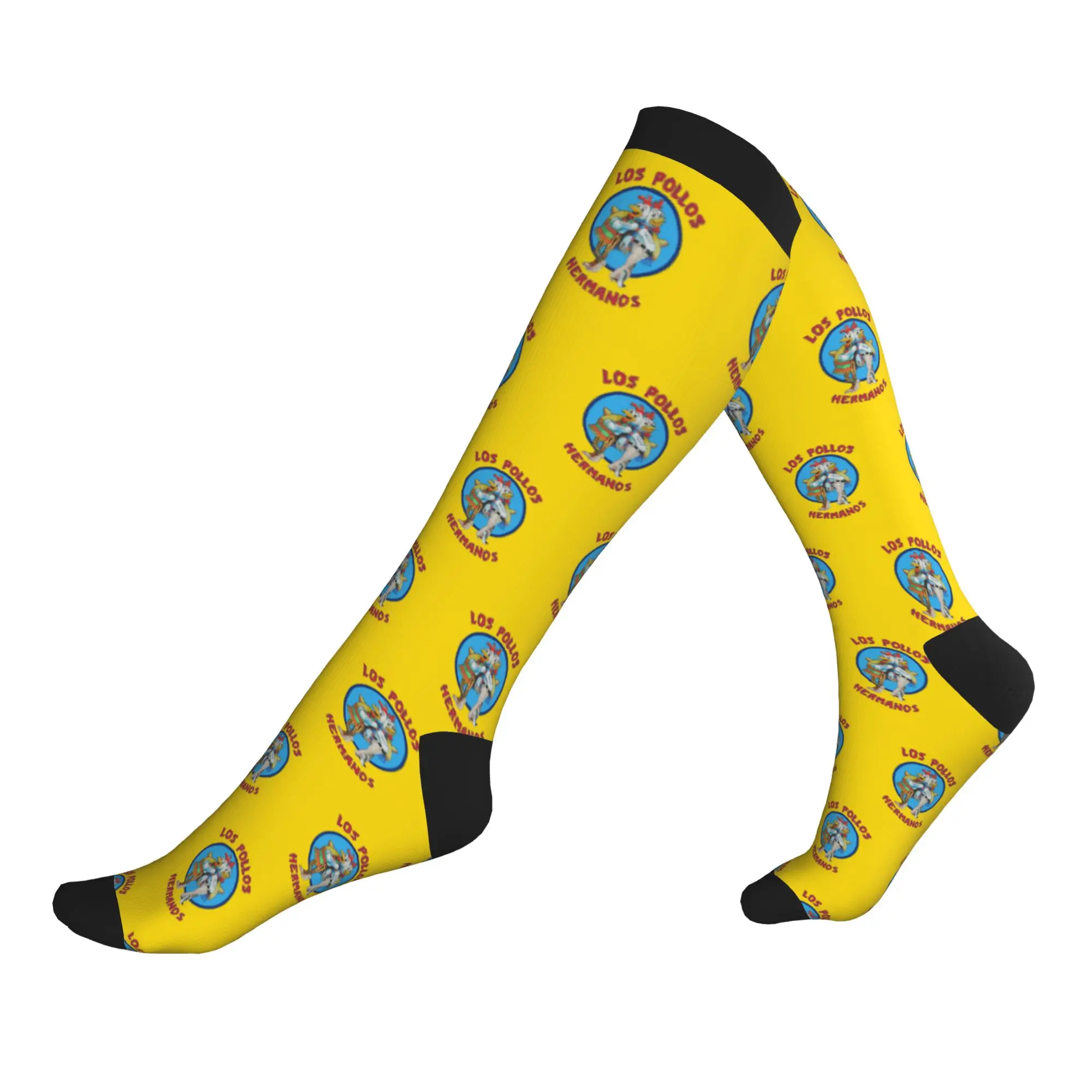 Фото Мужские носки Kawaii Distressed Breaking Bad, удобные теплые носки унисекс с 3D-принтом Los Pollos Hermanos, спортивные компрессионные носки №1